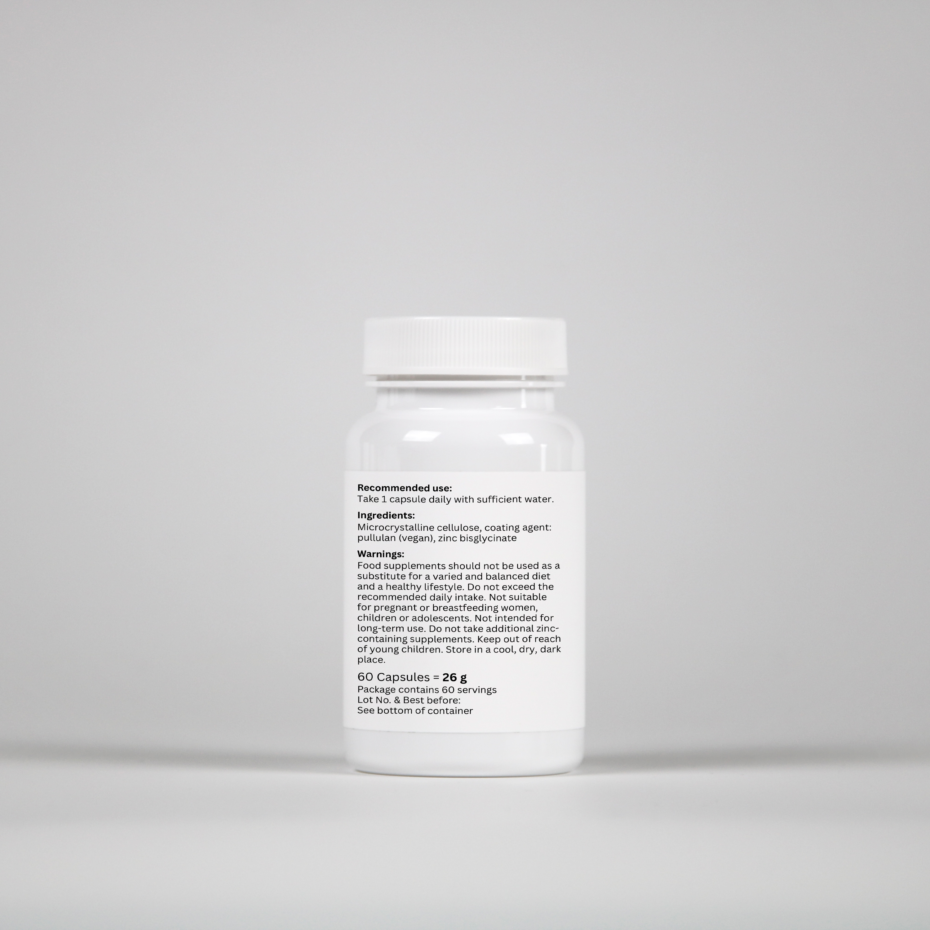 Zinc Bisglycinate – 60 Capsules